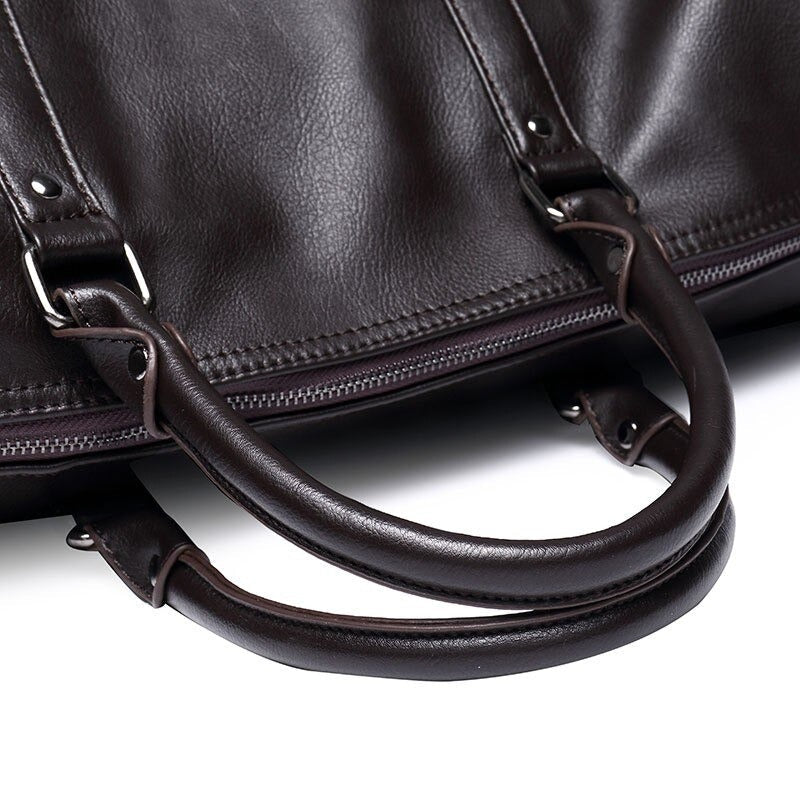 Faux Leather Duffel Bag