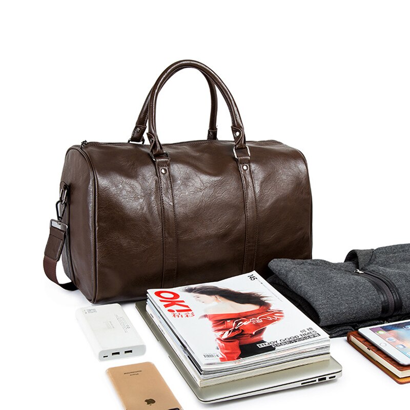 Faux Leather Duffel Bag