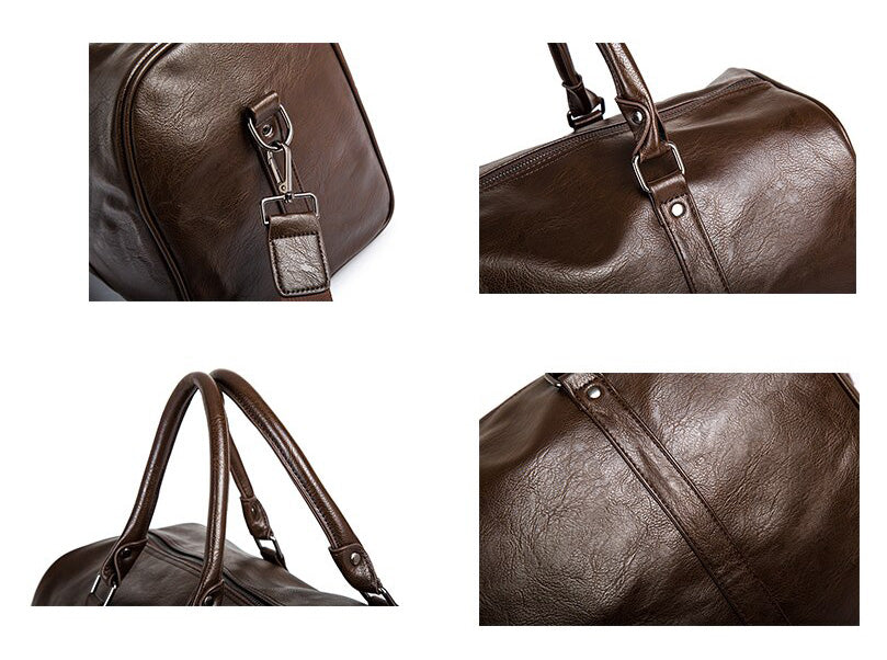 Faux Leather Duffel Bag