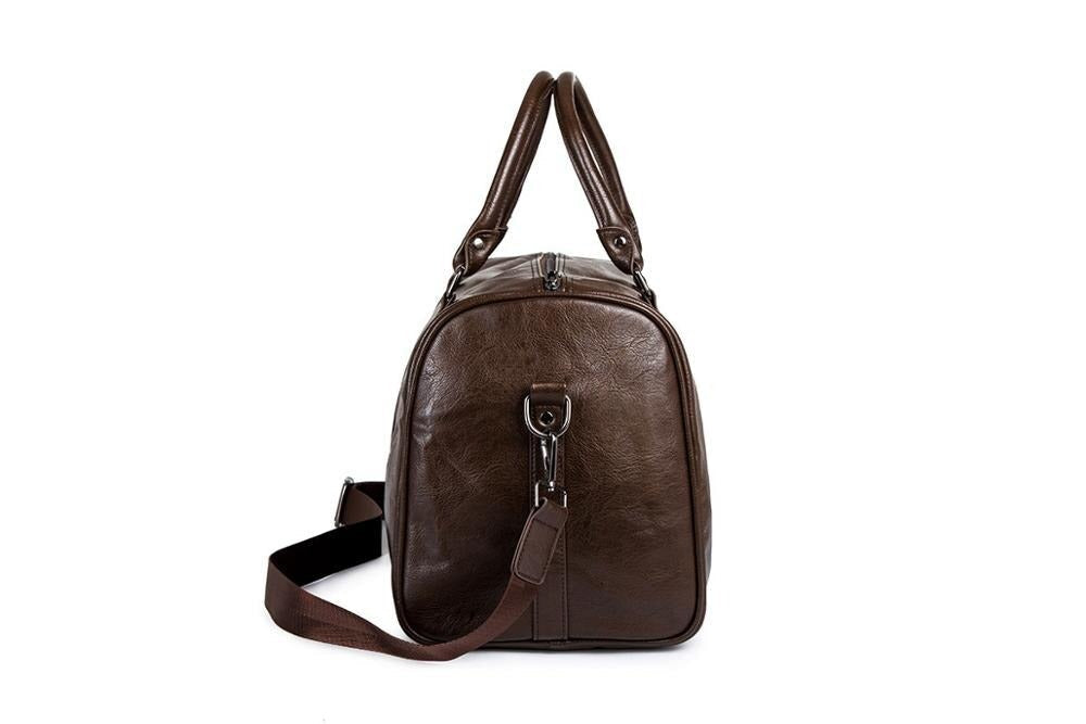 Faux Leather Duffel Bag