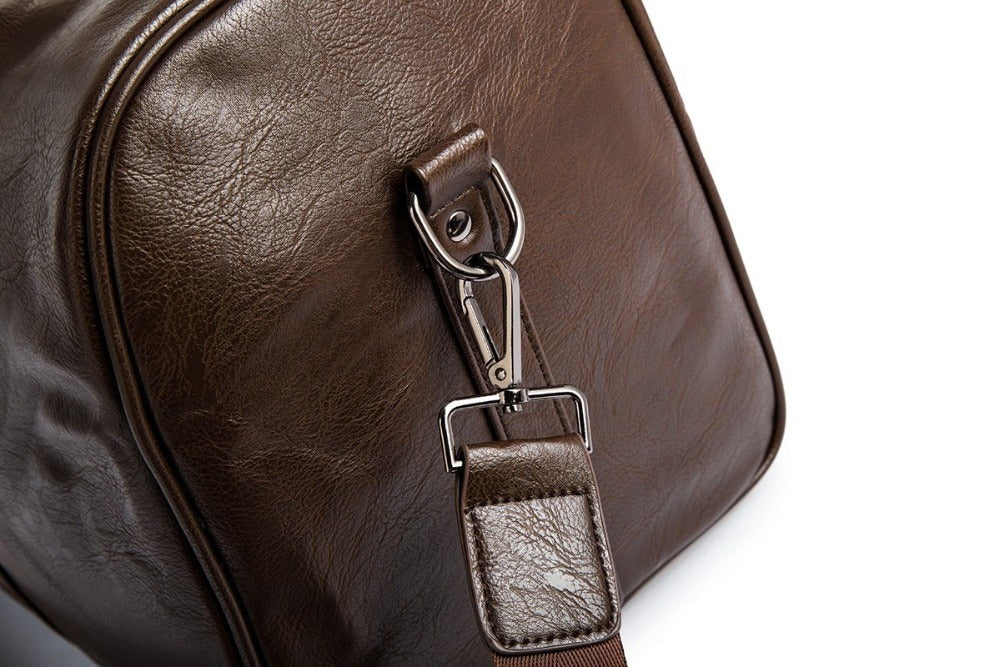Faux Leather Duffel Bag