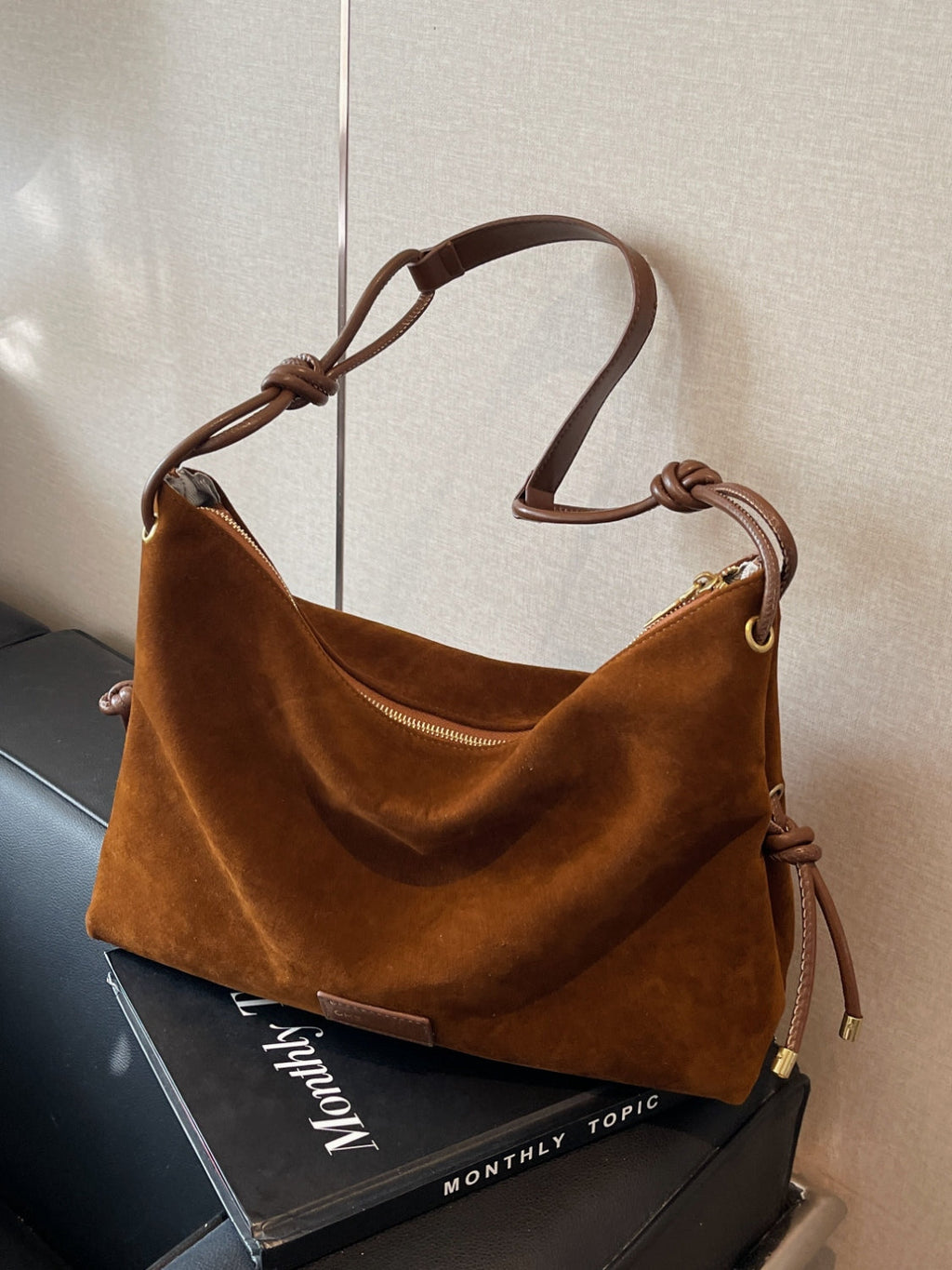 Suede Handbag