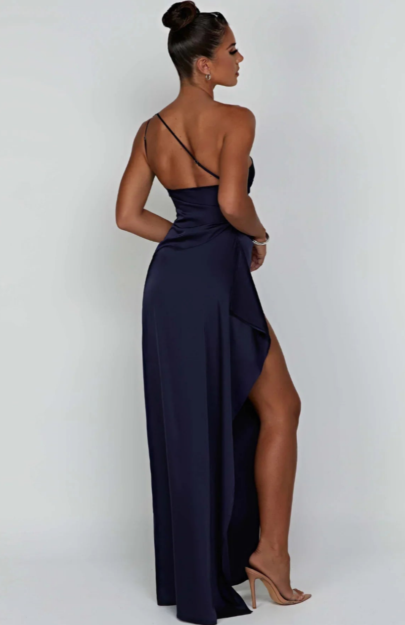Pleated Satin Dress