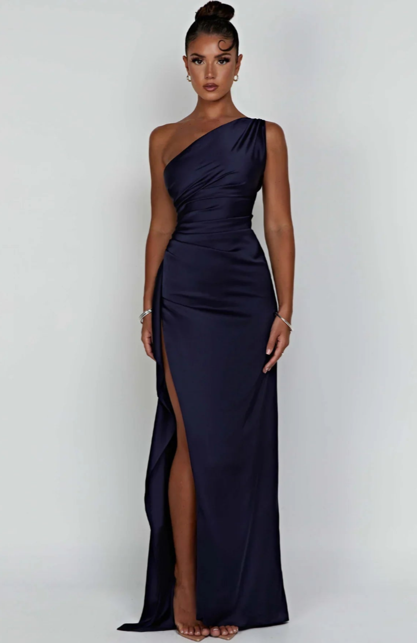 Pleated Satin Dress
