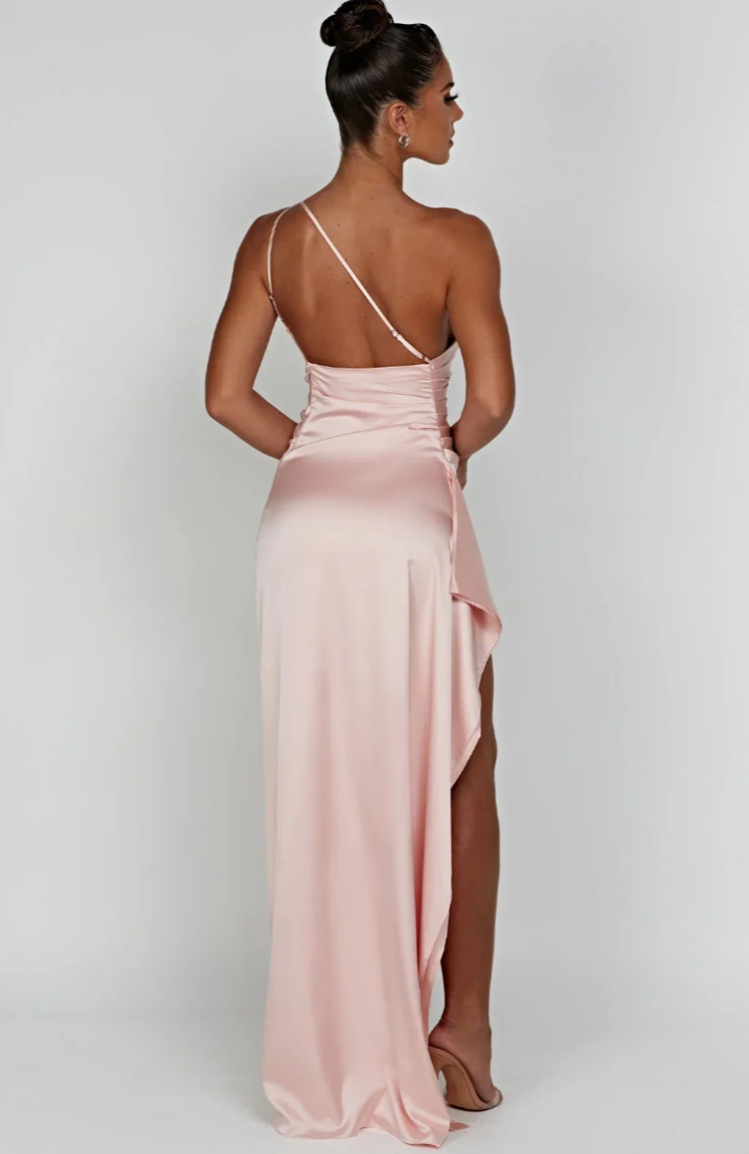 Pleated Satin Dress