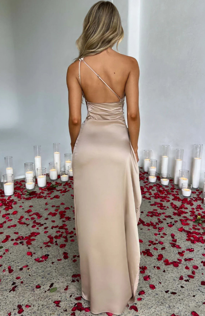 Pleated Satin Dress