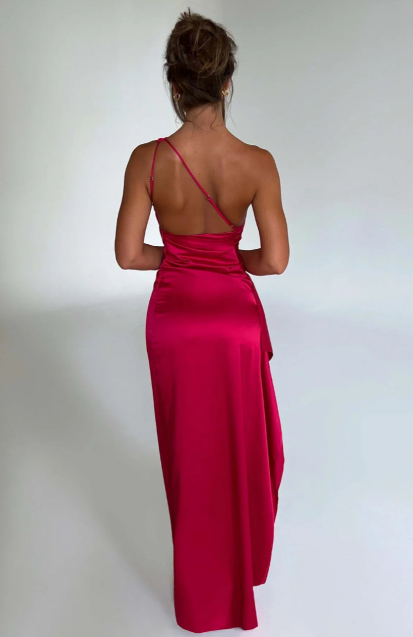 Pleated Satin Dress