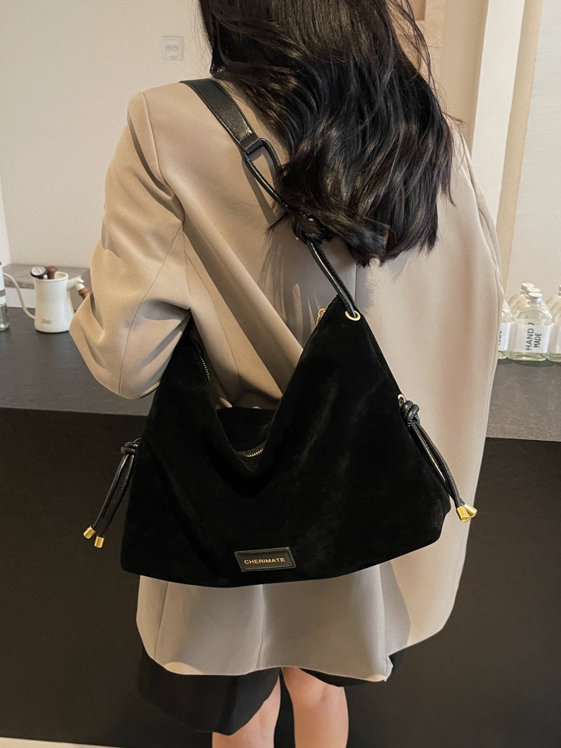 Suede Handbag