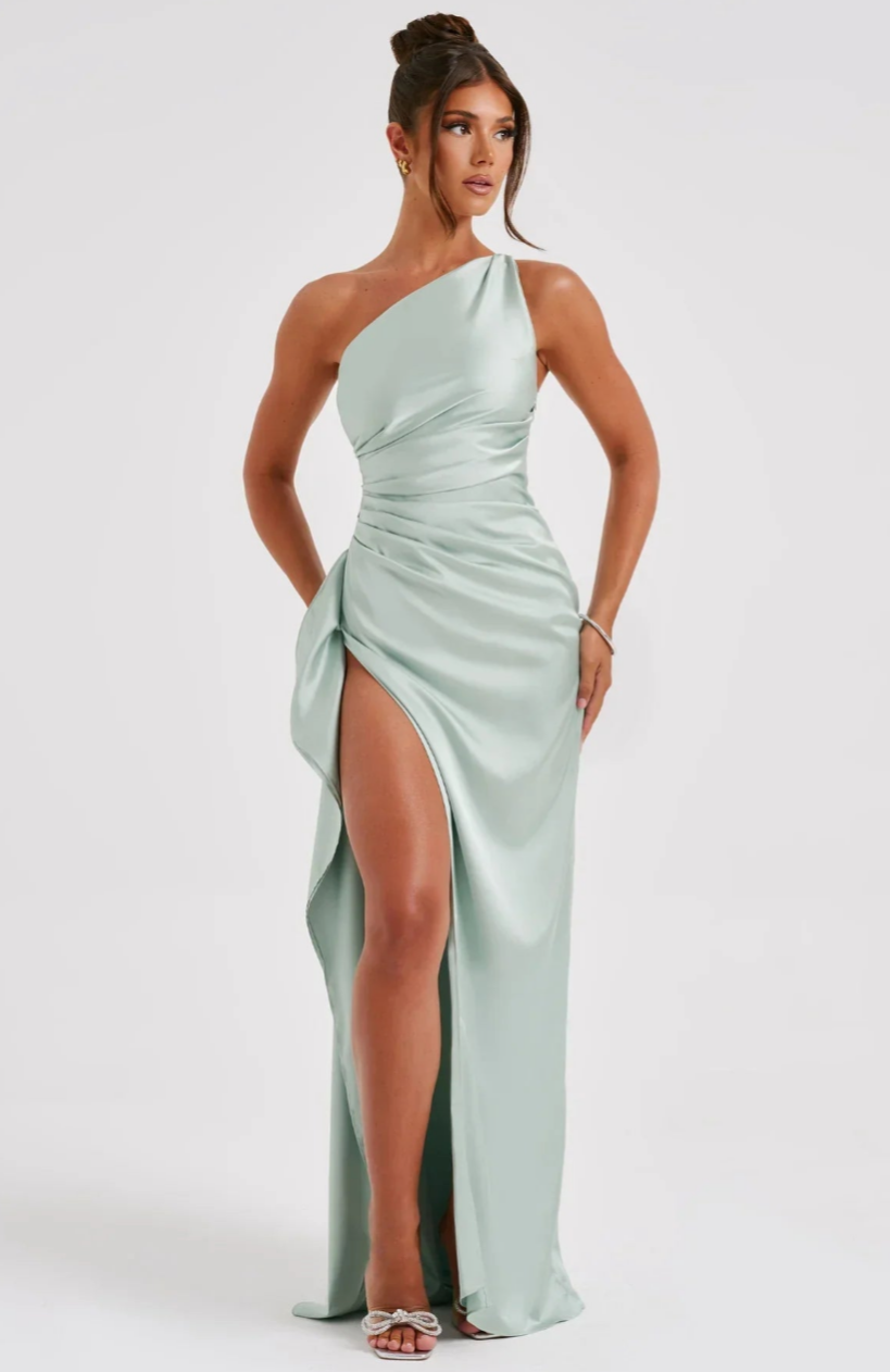 Pleated Satin Dress