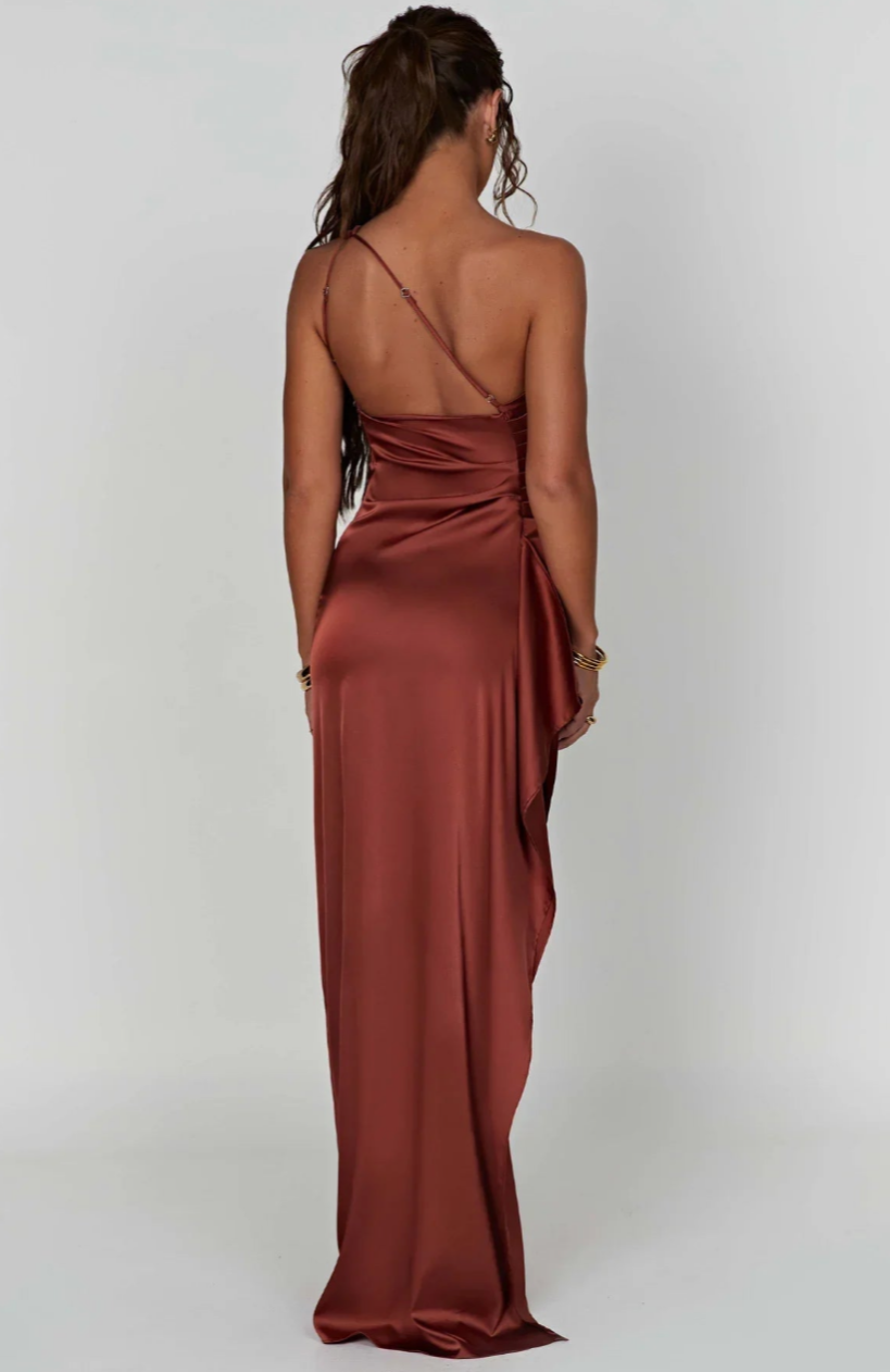 Pleated Satin Dress