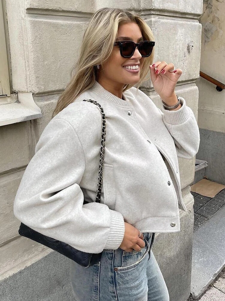 Tessa Cropped Bomber Jacket