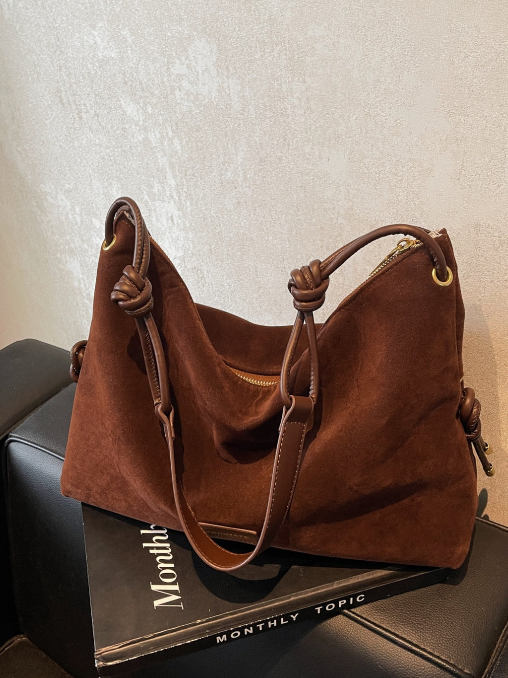 Suede Handbag
