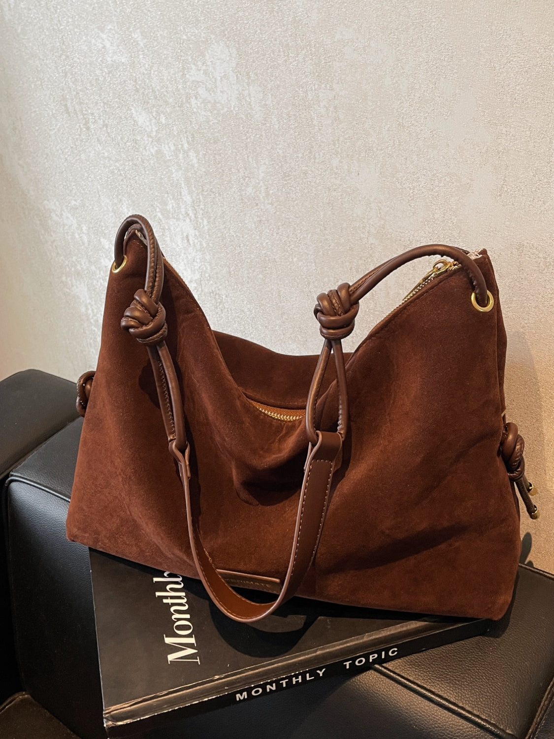Suede Handbag