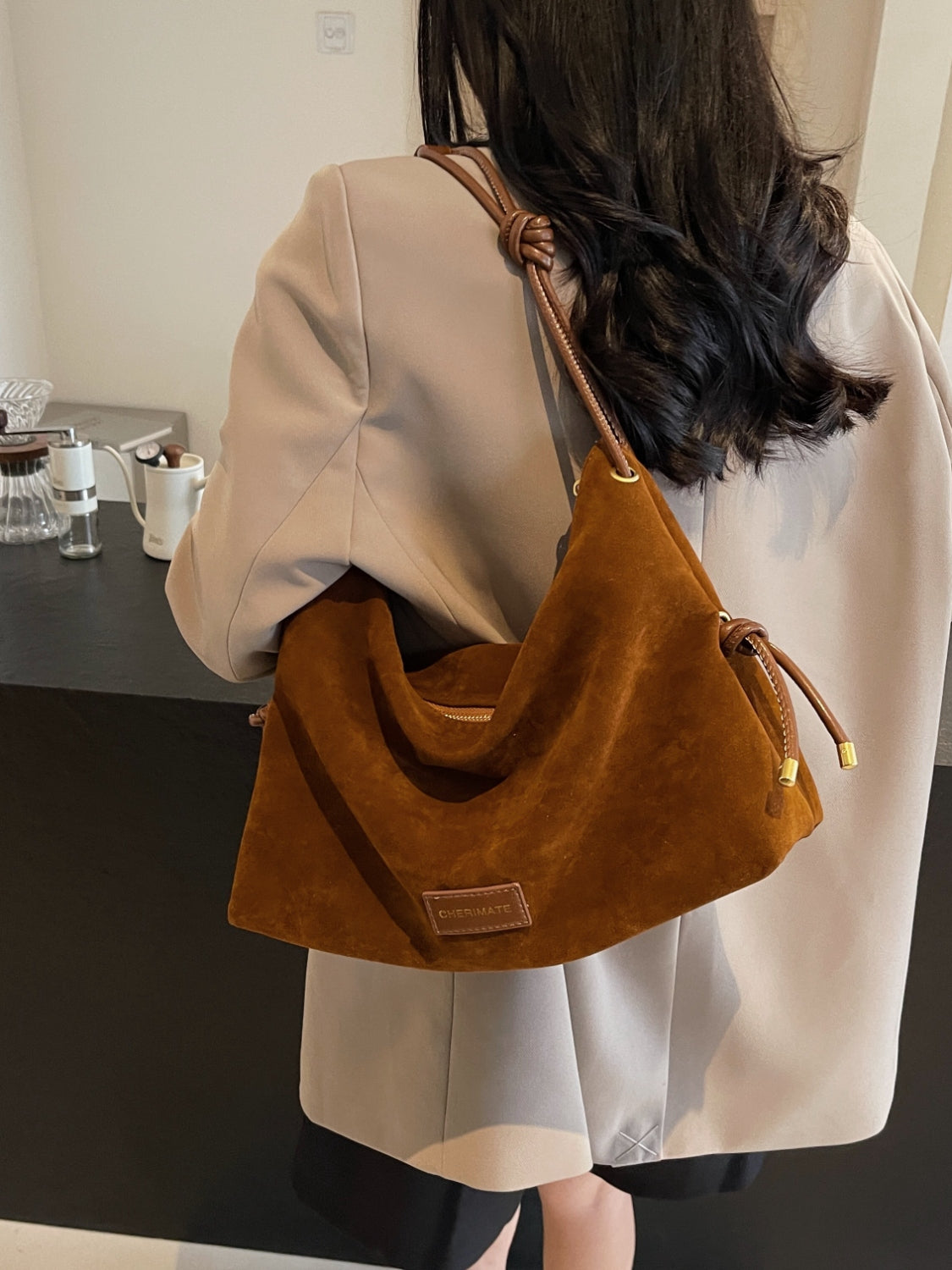 Suede Handbag