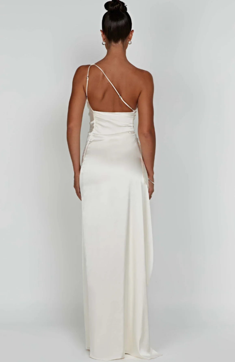 Pleated Satin Dress