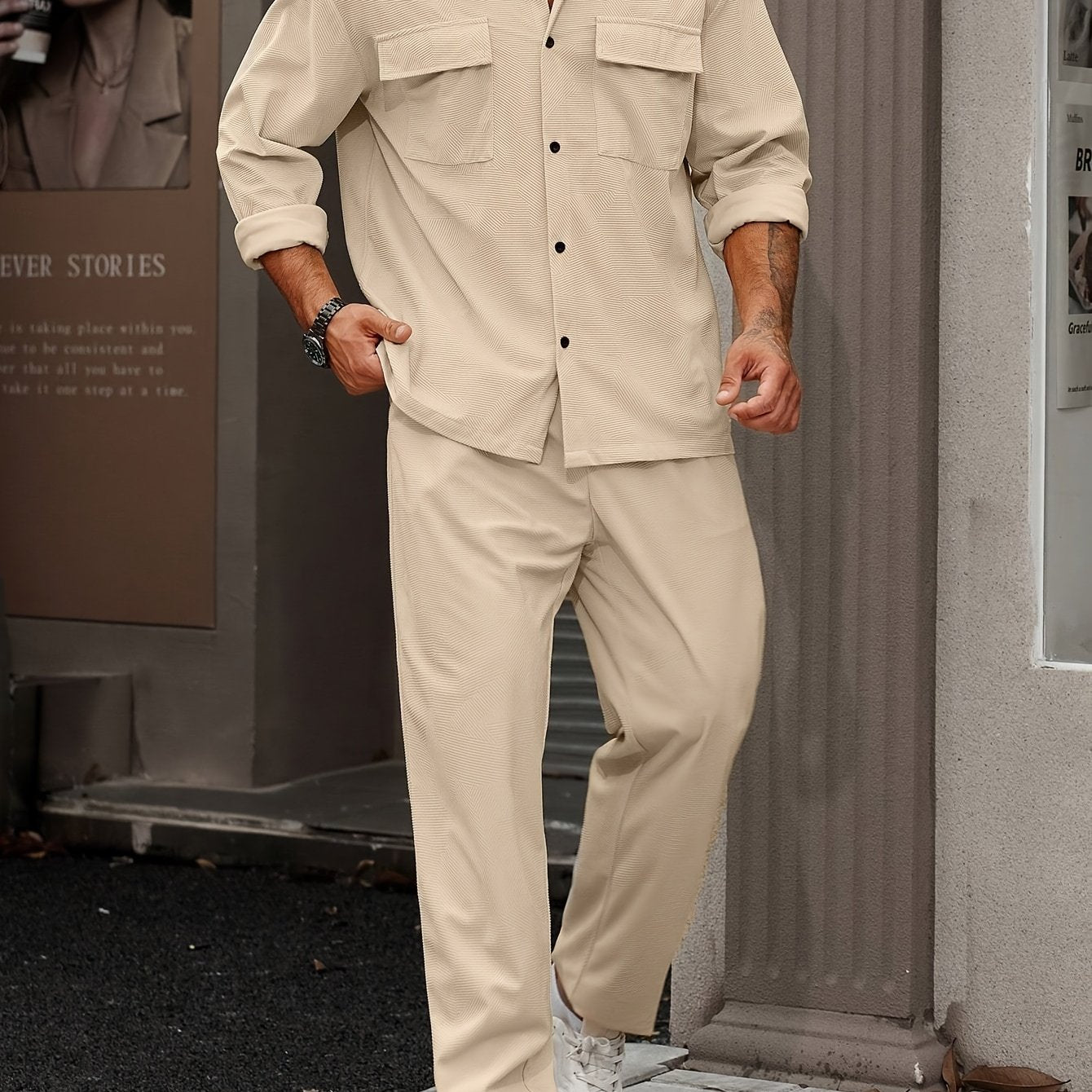 Men's Beige Suit