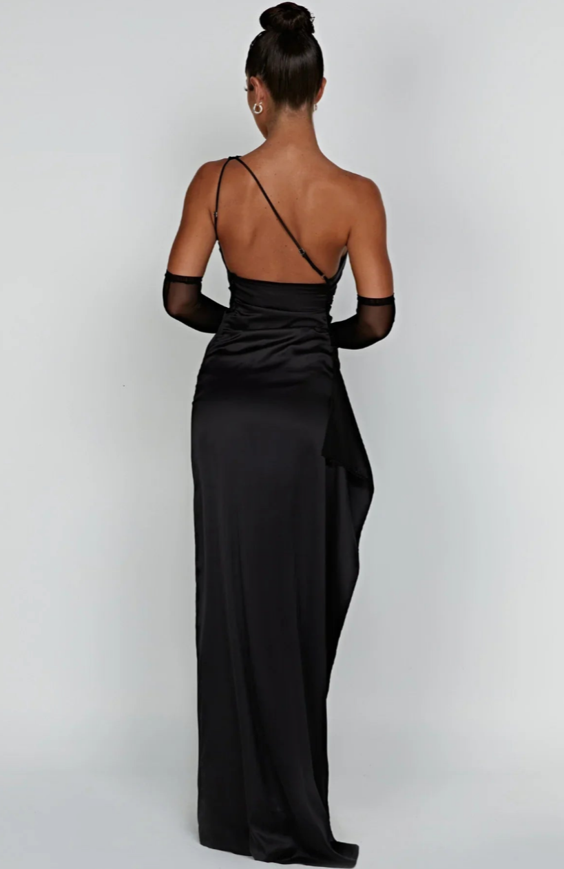 Pleated Satin Dress