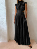 Mock Neck Long Dress