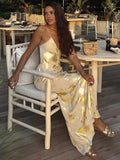 Jade Metallic Maxi Dress