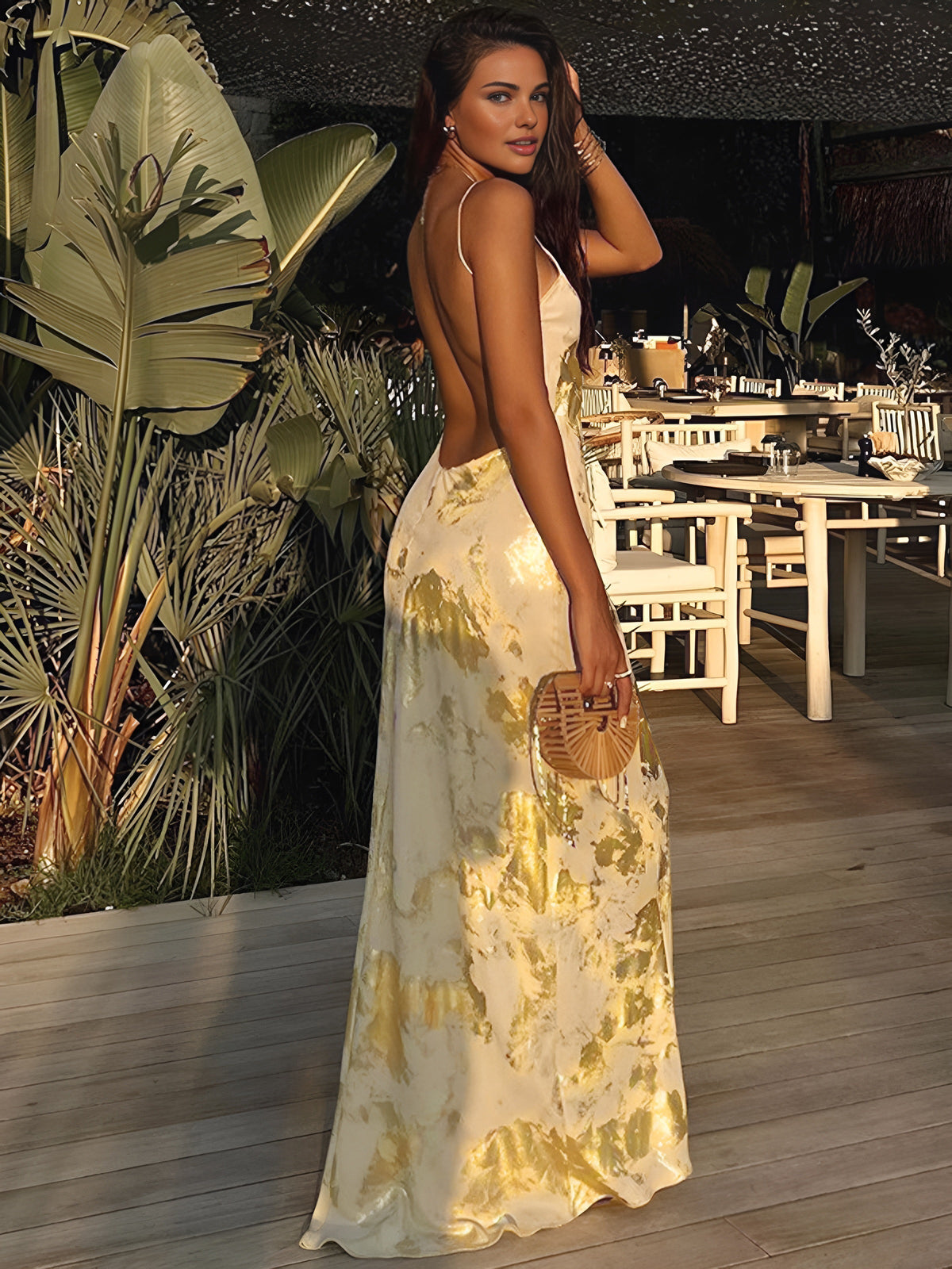 Jade Metallic Maxi Dress