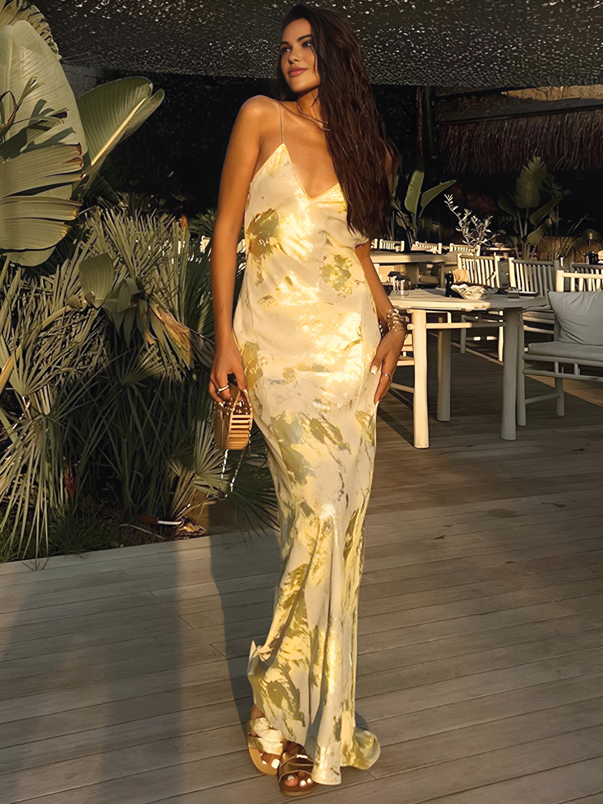 Jade Metallic Maxi Dress