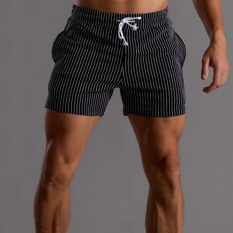 Quick-Dry Ribbed Swim Shorts