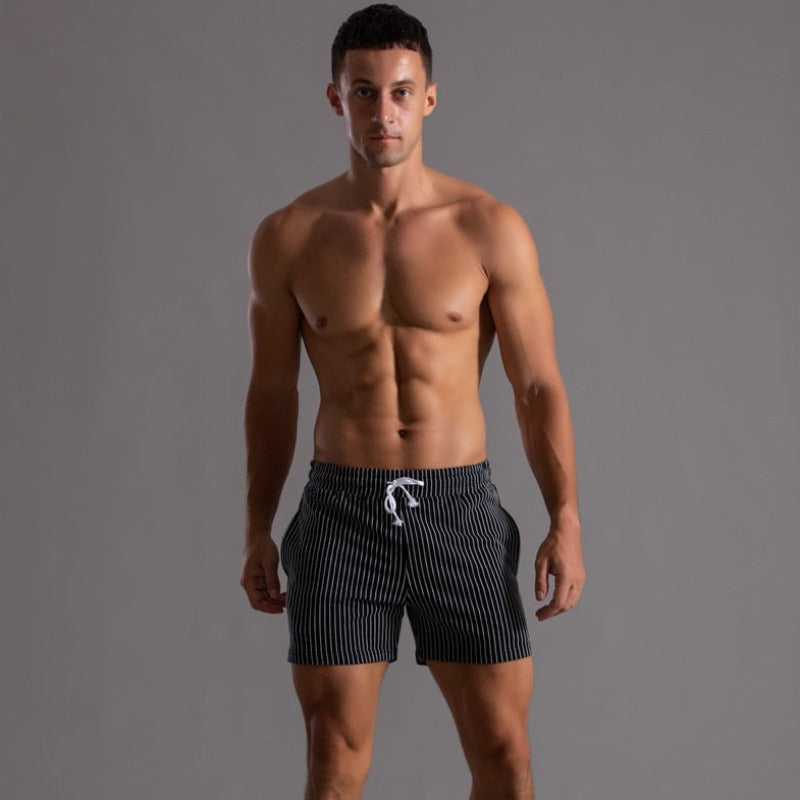 Quick-Dry Ribbed Swim Shorts