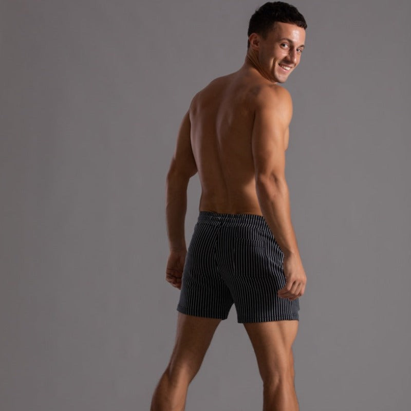 Quick-Dry Ribbed Swim Shorts