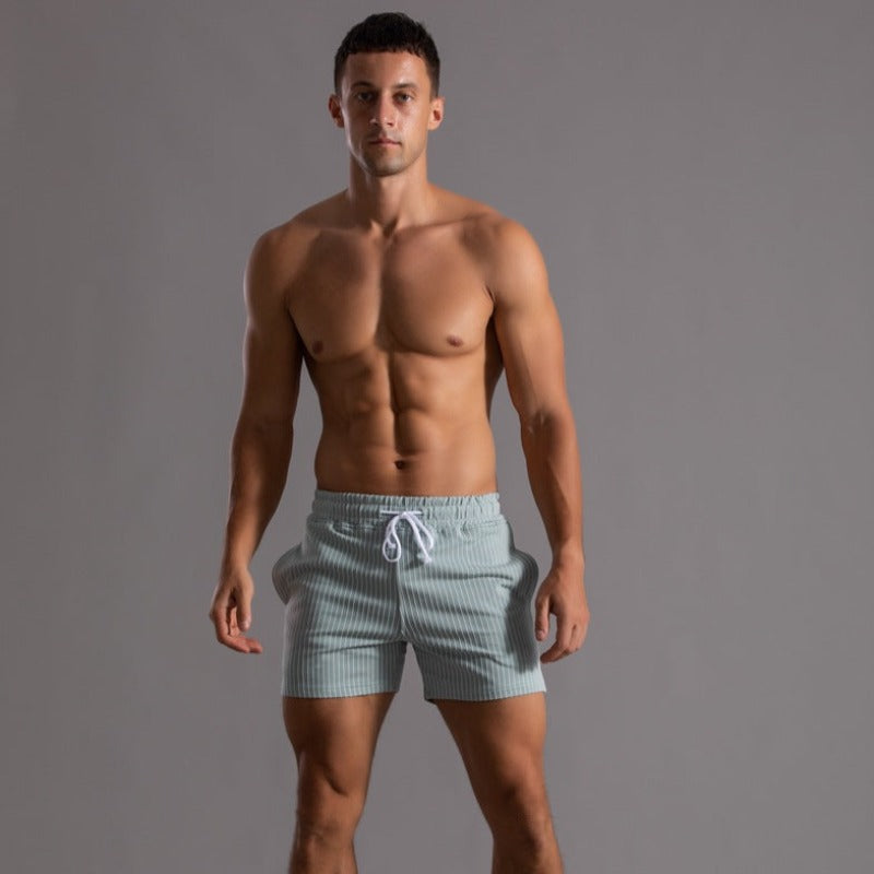 Quick-Dry Ribbed Swim Shorts