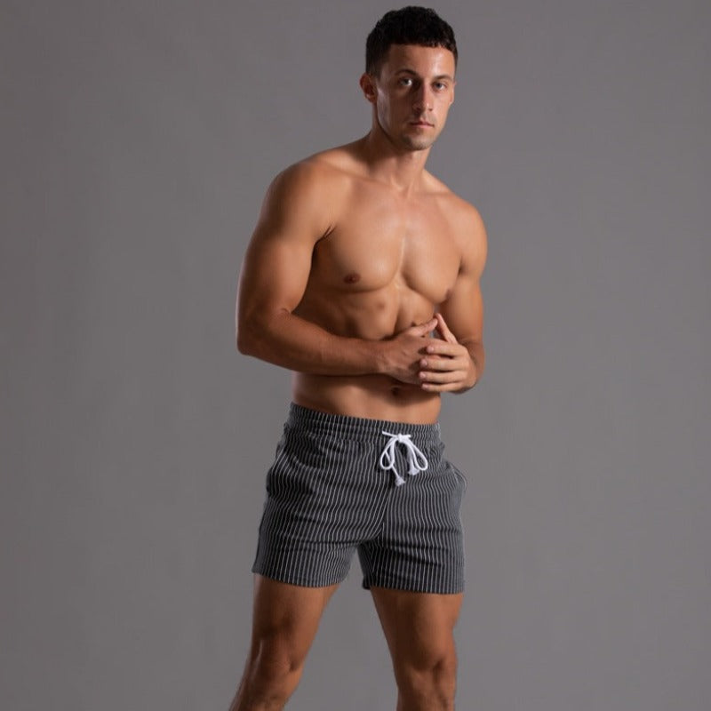 Quick-Dry Ribbed Swim Shorts