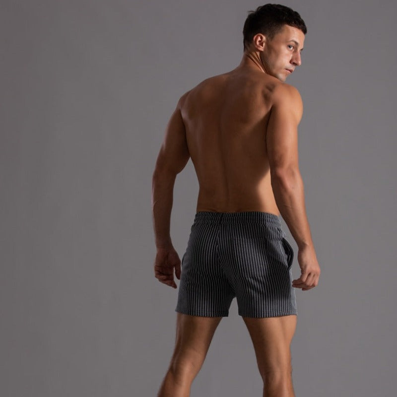Quick-Dry Ribbed Swim Shorts