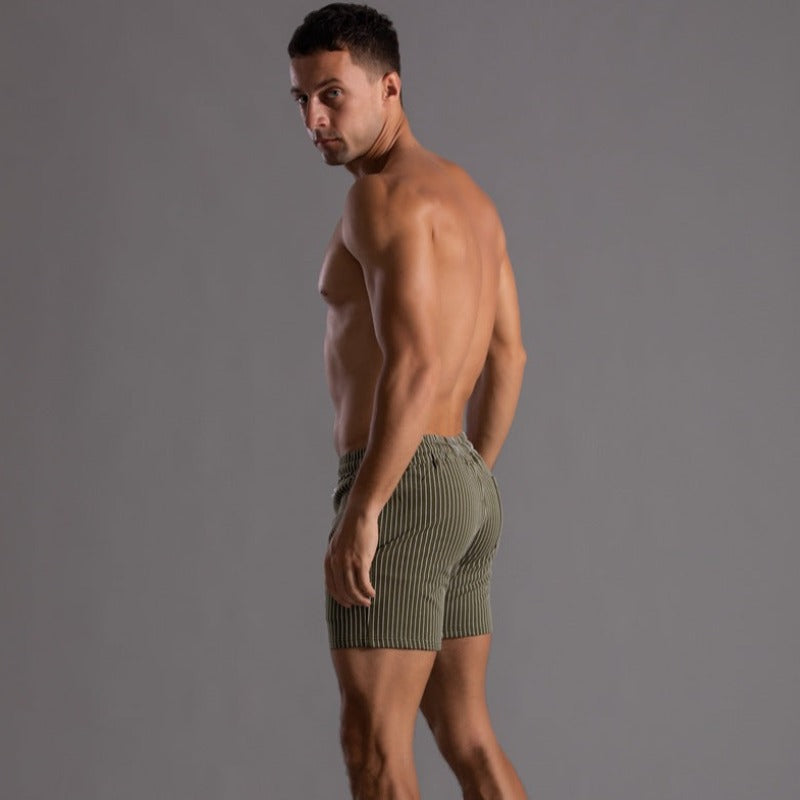 Quick-Dry Ribbed Swim Shorts