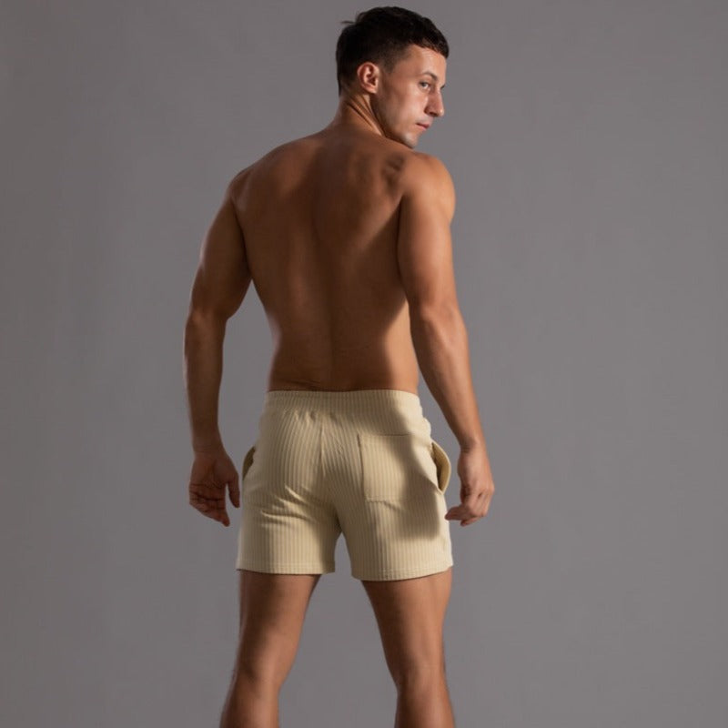 Quick-Dry Ribbed Swim Shorts