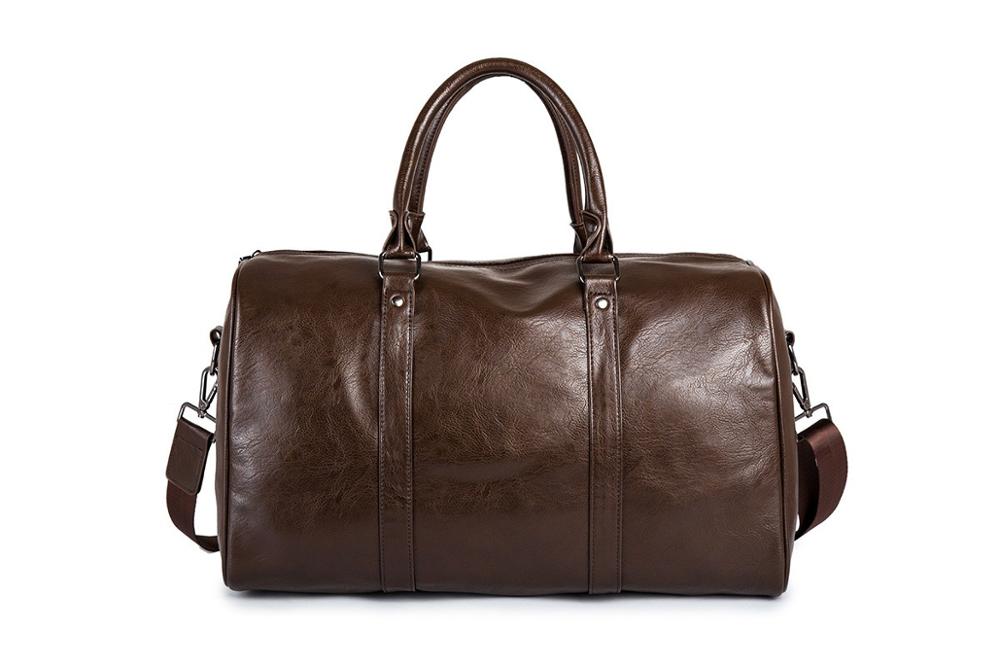 Faux Leather Duffel Bag