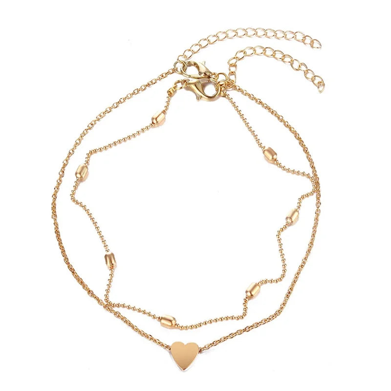 Gold Heart Anklet