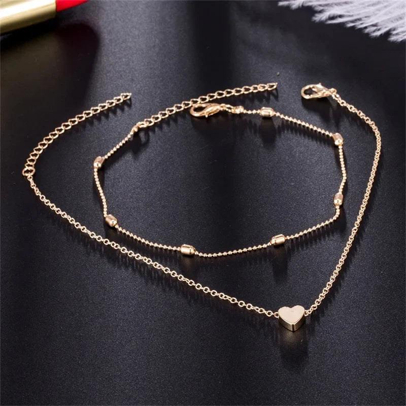 Gold Heart Anklet