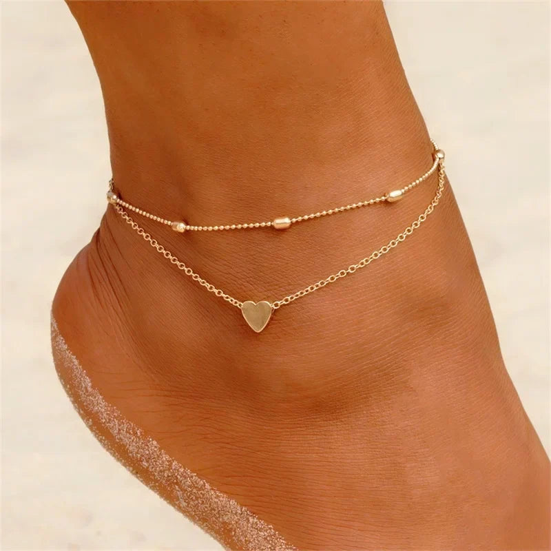 Gold Heart Anklet
