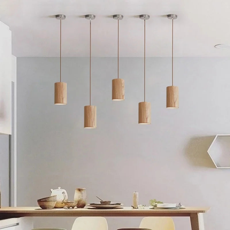 NordicGlow Wooden Pendant Light
