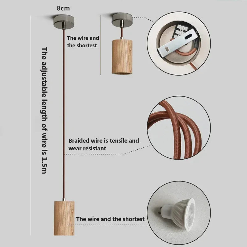 NordicGlow Wooden Pendant Light