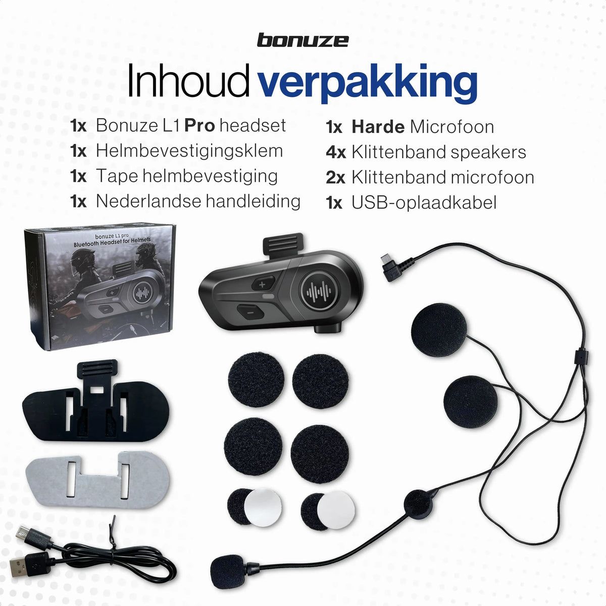 Bonuze Motorcycle Helmet Headset