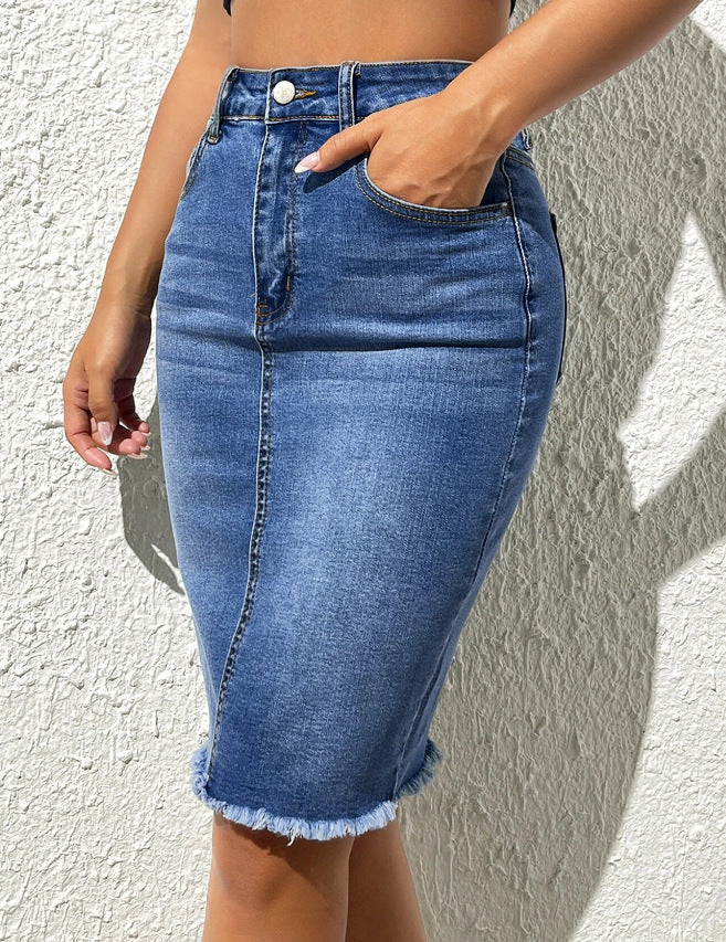 Vervia Denim Midi Skirt