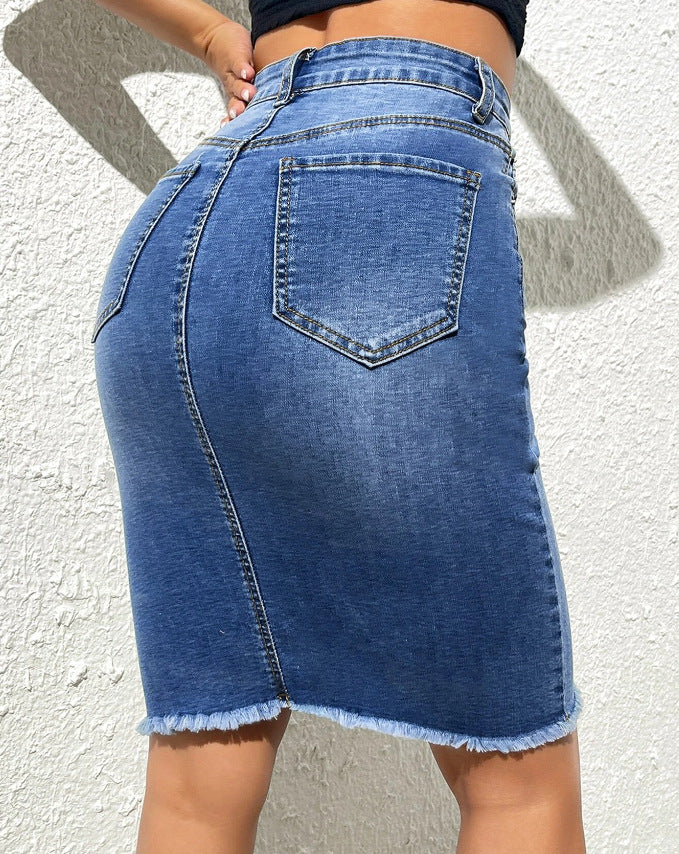 Vervia Denim Midi Skirt