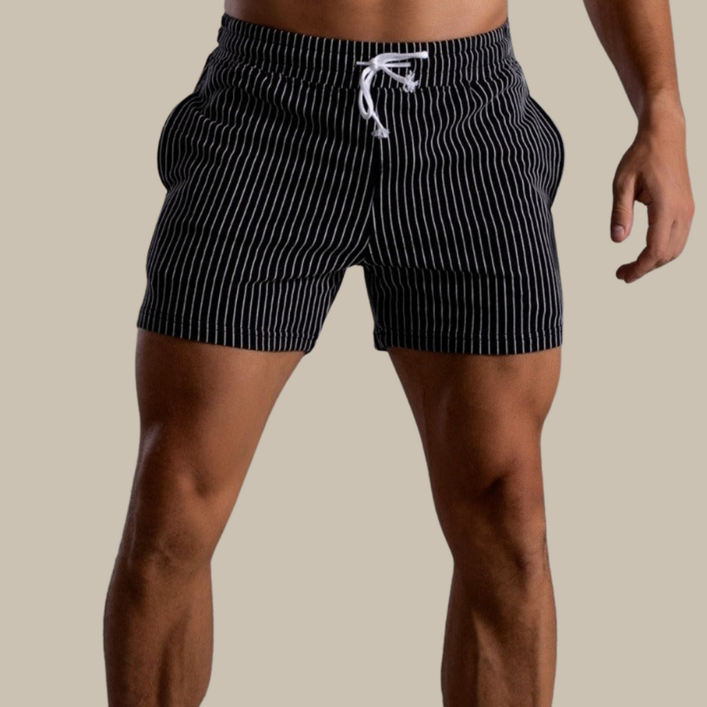 Quick-Dry Ribbed Swim Shorts