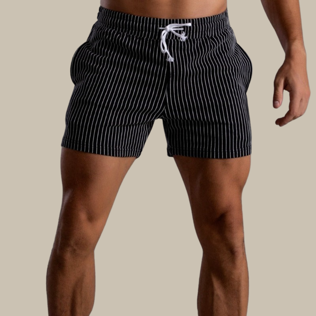 Quick-Dry Ribbed Swim Shorts