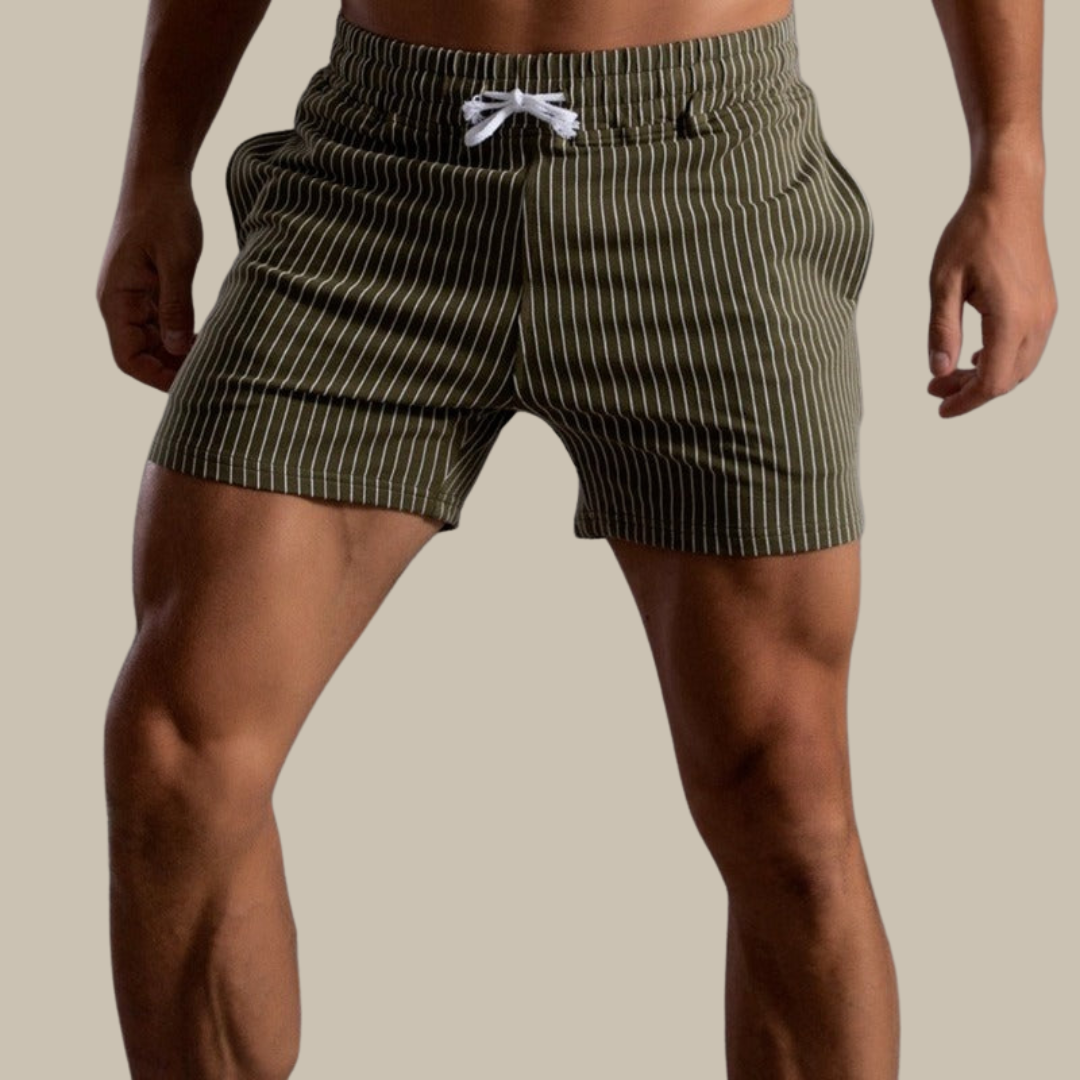 Quick-Dry Ribbed Swim Shorts