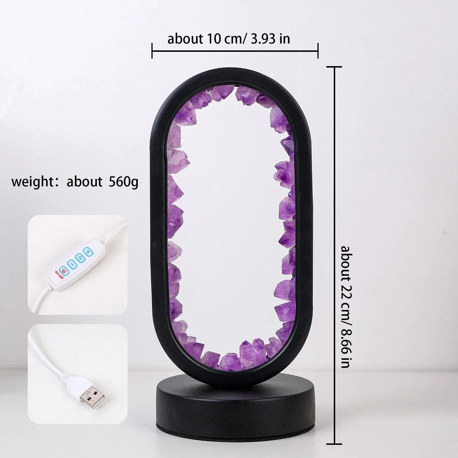 AuraStone Amethyst Lamp