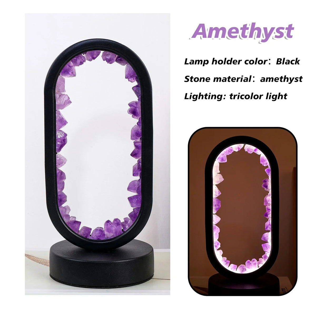 AuraStone Amethyst Lamp