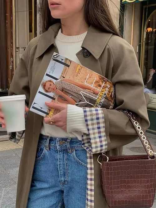 Checked Women's Coat
