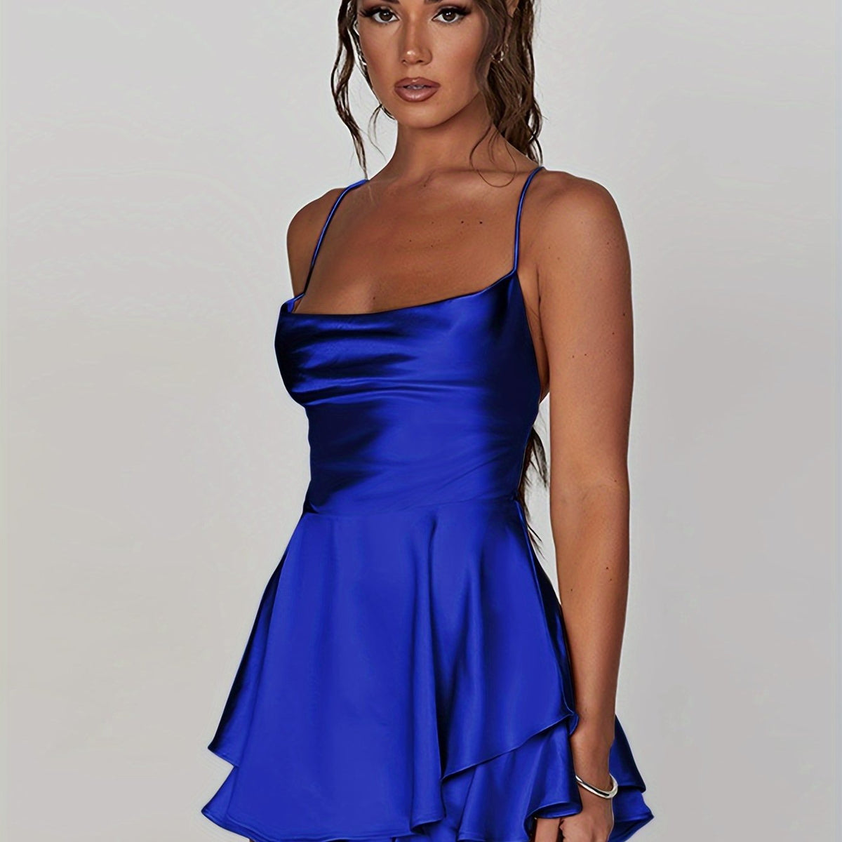 Satin Ruffle Dress