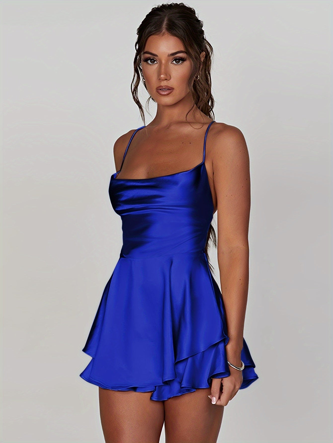 Satin Ruffle Dress